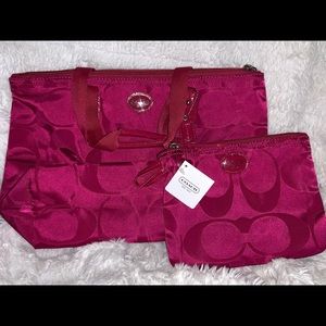 Coach signature nylon weekend travel bags set